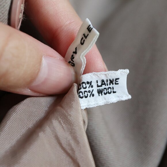 Vintage Khaki A Line Skirt, Classic Flared Cut w/ Tulip Pleats, Small Office - Picture 8 of 8